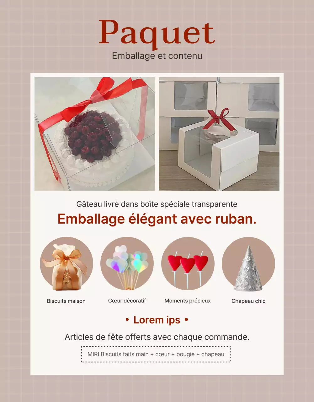 Promouvoir une jolie boulangerie en rouge et rose