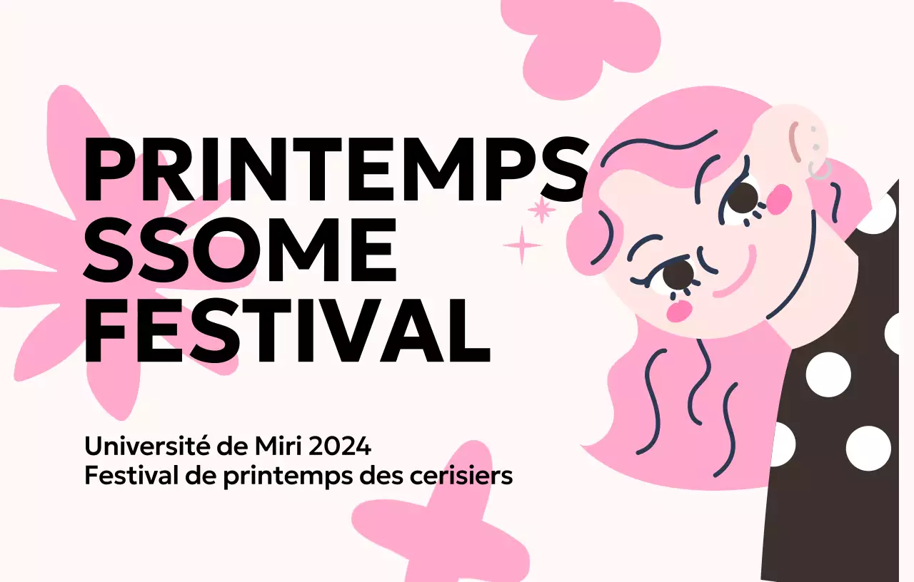 Design promotionnel avec d'adorables illustrations roses