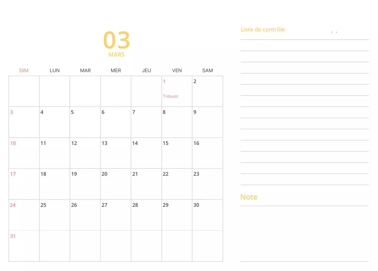 Calendrier de bureau illustré vert sur le thème de la famille