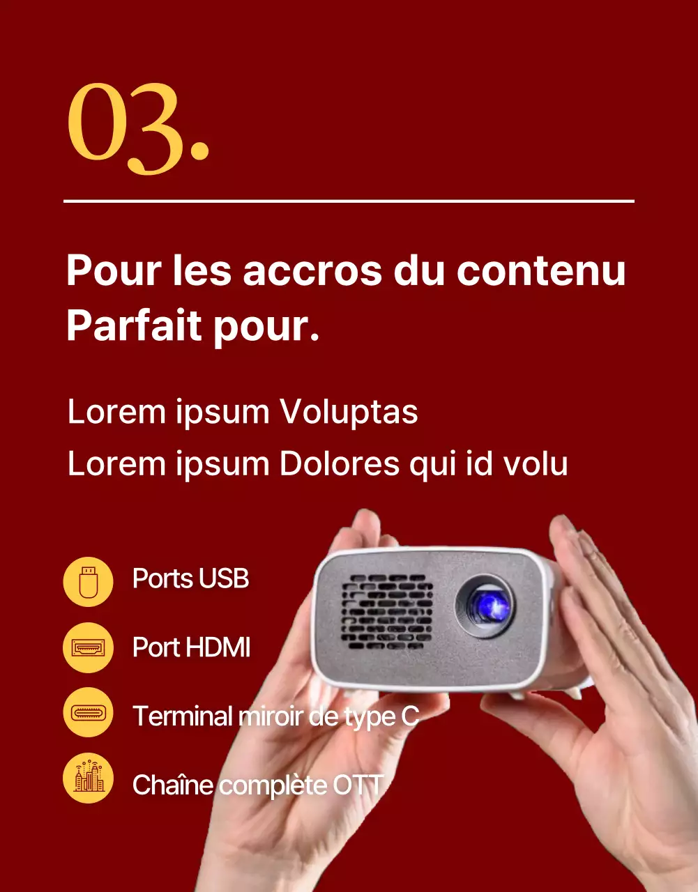 Description d'un produit électronique rouge et simple