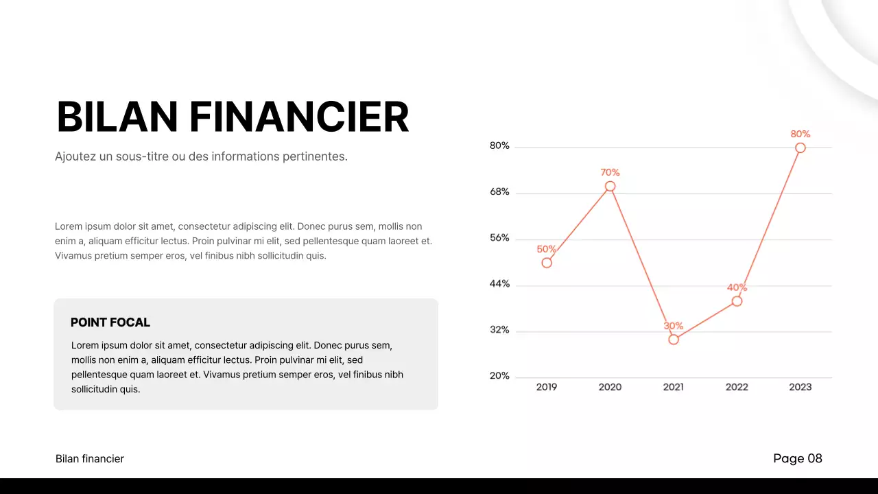 Matériel de rapport d'activité classique noir et rouge