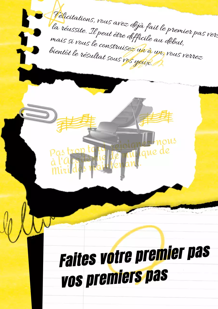 Panneau des premiers pas en jaune et noir