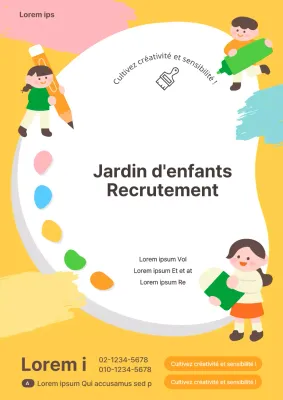 Promouvoir le recrutement des tout-petits à l'école d'art jaune et mignon