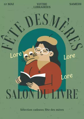 Promouvoir une foire aux livres vintage pour la fête des mères en kaki