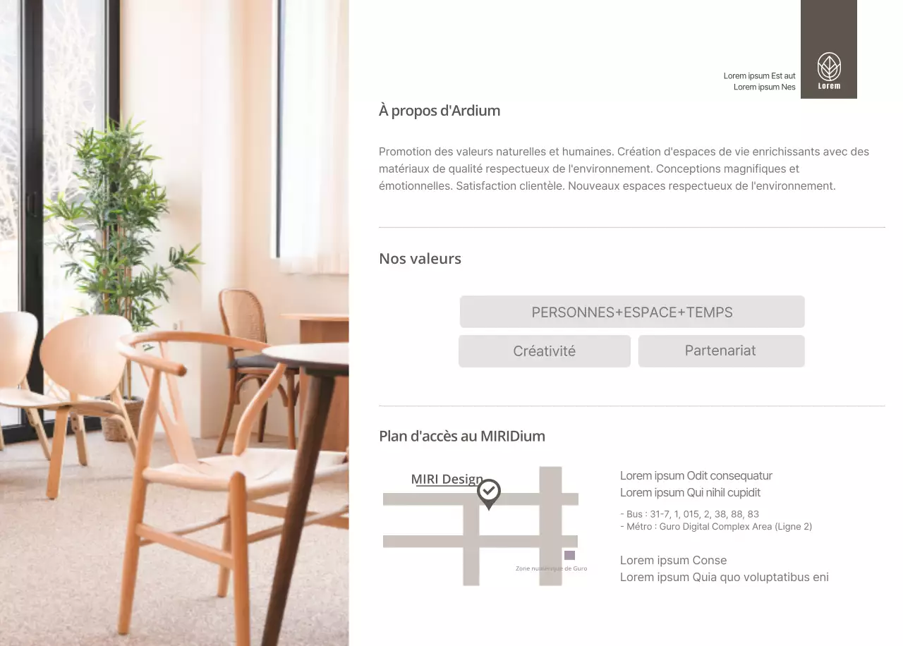 Meubles simples et naturels dans des tons beiges et neutres