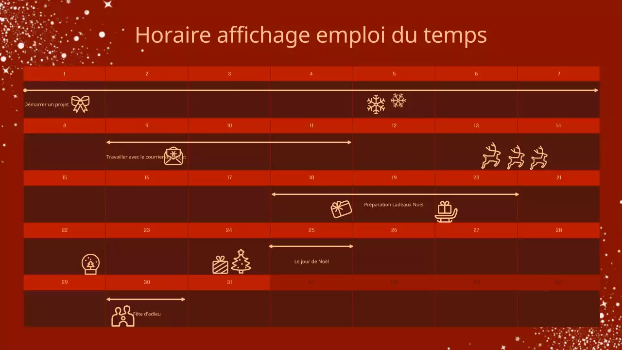 Une luxueuse présentation de Noël en rouge et brun