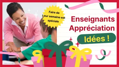 Guide d'idées rose et vert pour la journée des enseignants