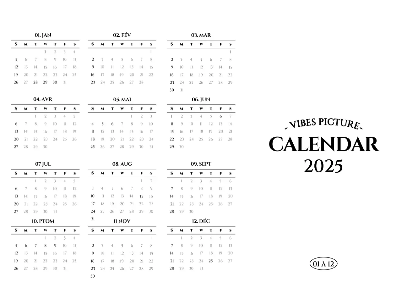 Un calendrier de style simple avec un concept de photographie de voyage émotionnel