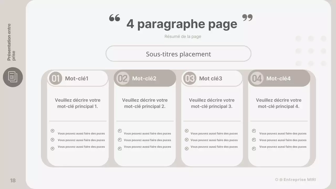 Une présentation d'entreprise simple, de couleur beige
