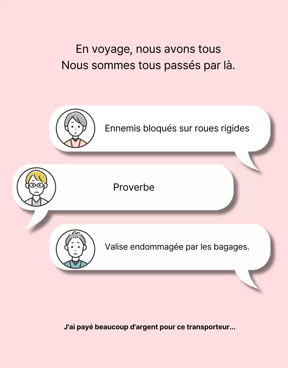 Valise simple rose et mauve à vendre post