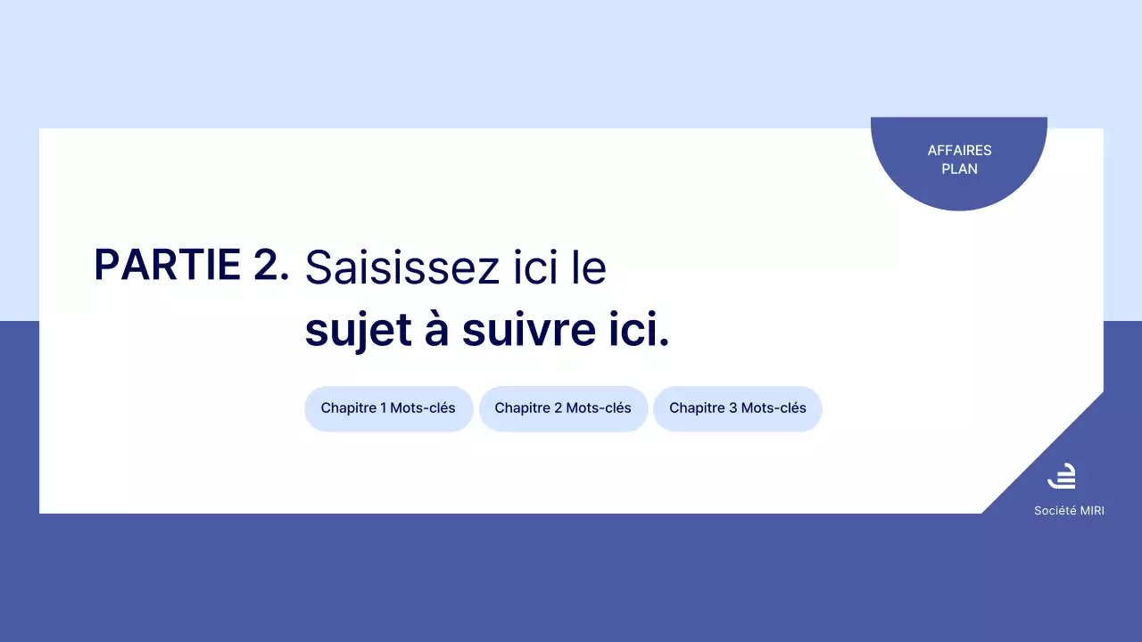 Un plan d'affaires simple en bleu