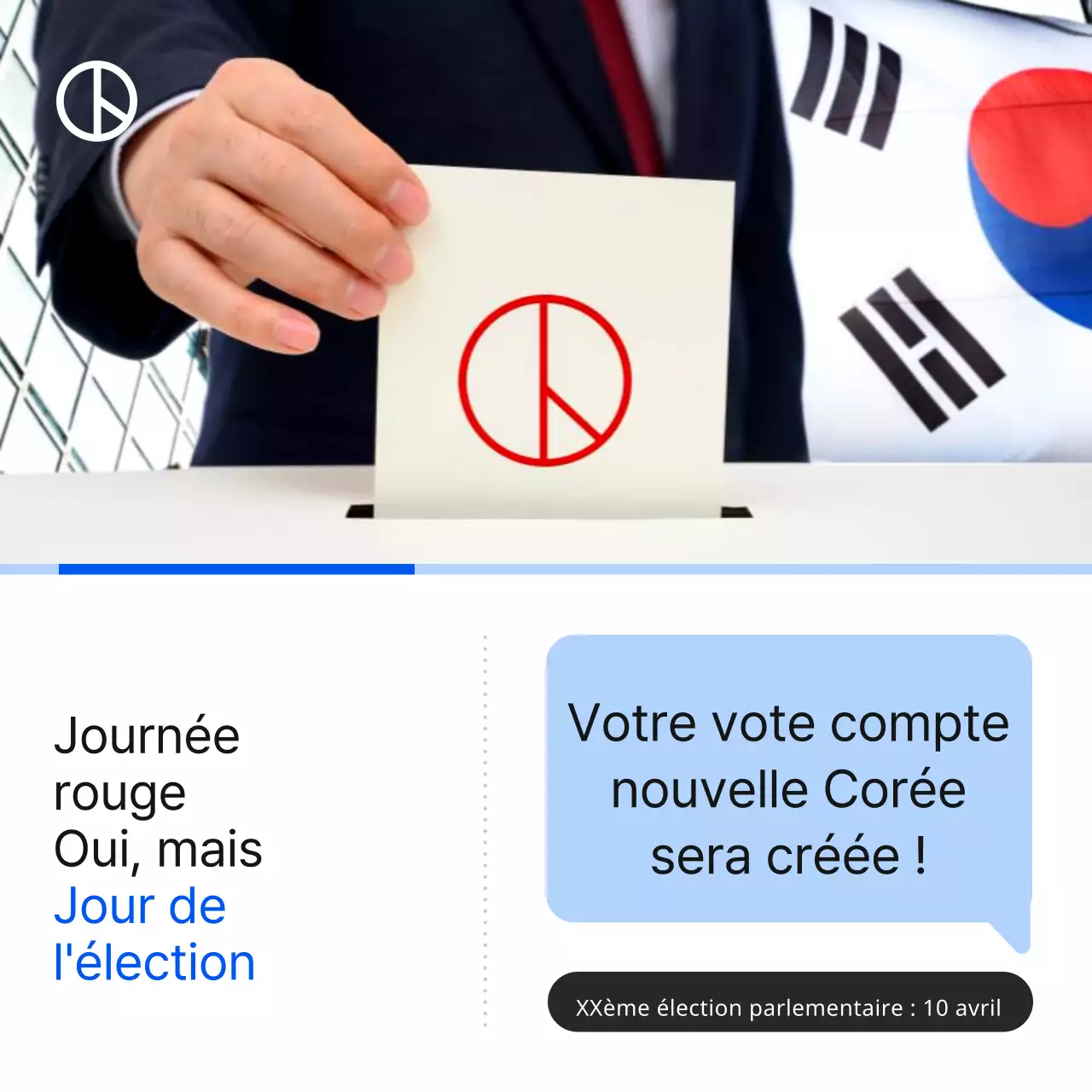 Une campagne électorale simple en bleu et noir