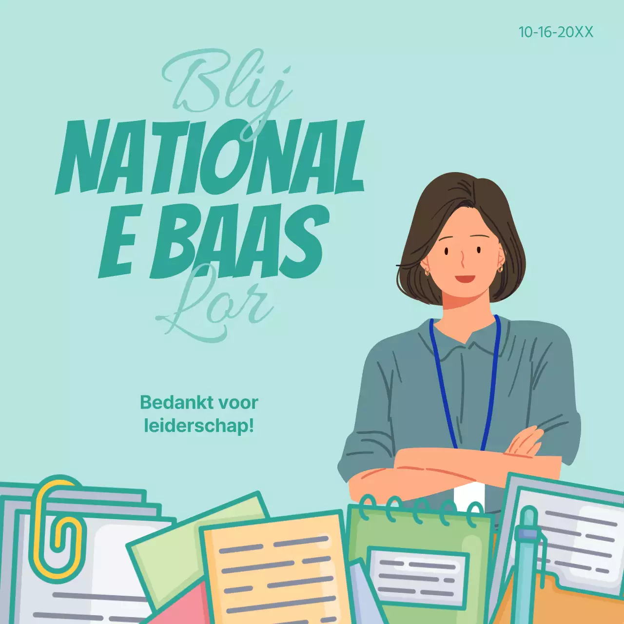 Munt eenvoudige reclame voor Nationale Dag van de Baas