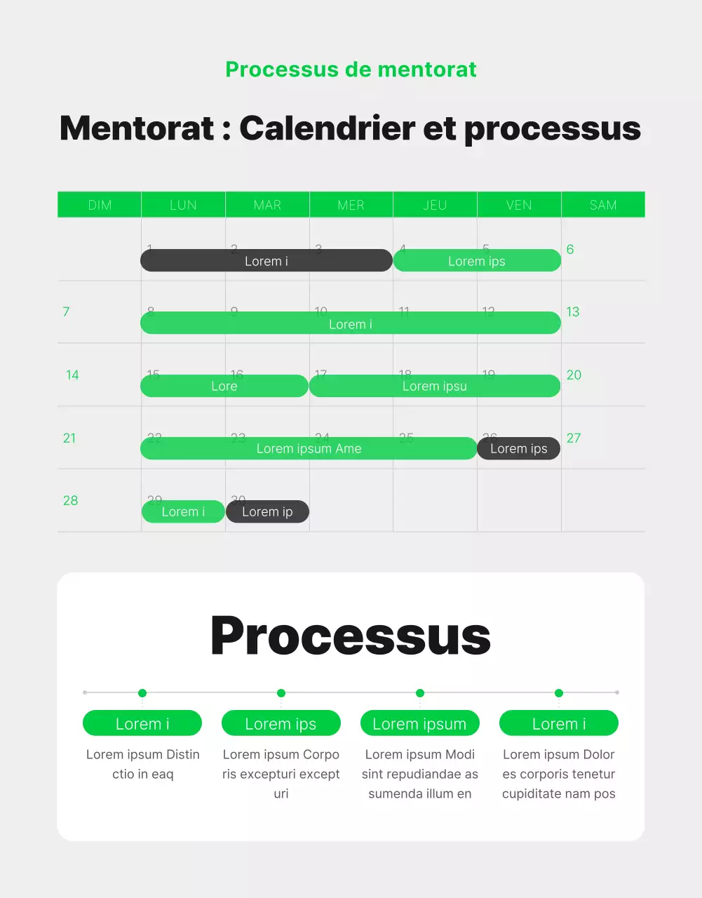 Promouvoir le recrutement de mentors en interne avec un look moderne vert et blanc