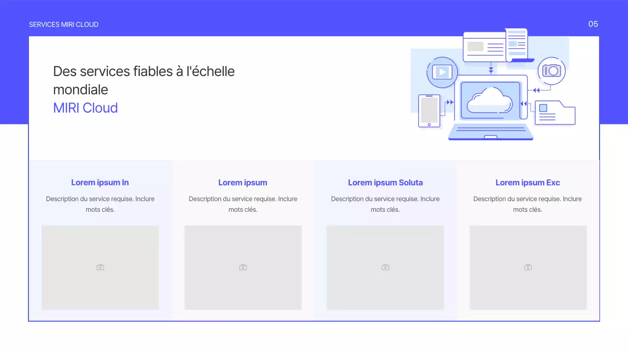 Un prospectus simple et violet sur les services aux entreprises