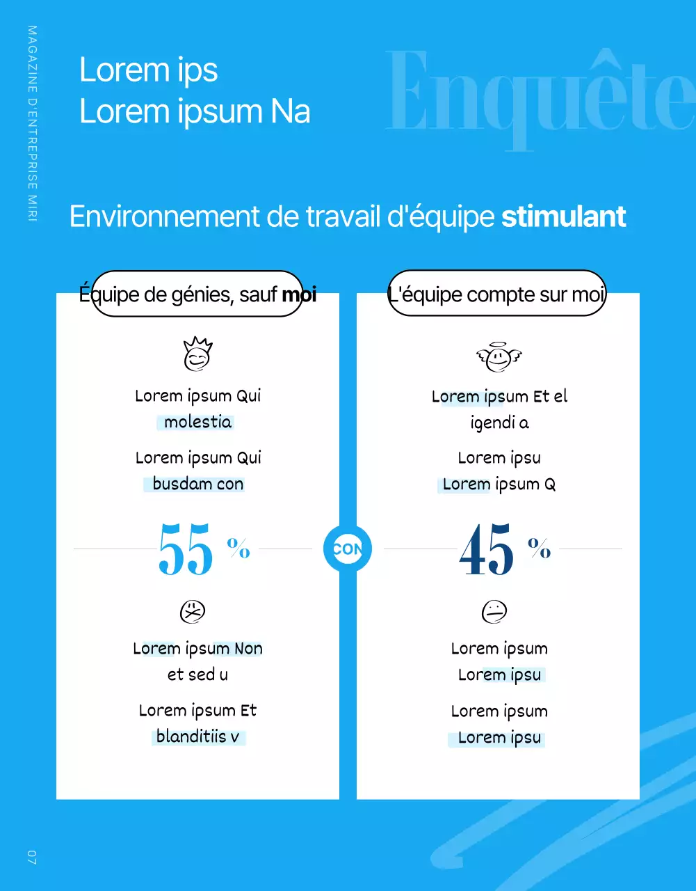 Magazine interne d'entreprise moderne en bleu clair et blanc