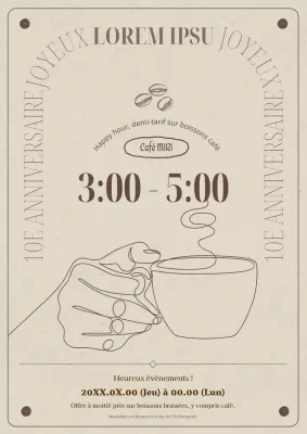 Promouvoir les réductions sur le café classique beige et brun