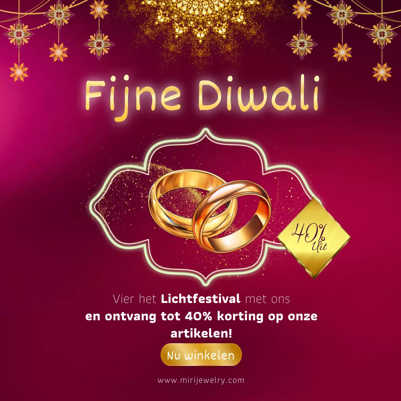 Rode en gouden elegante Diwali Sale advertentie