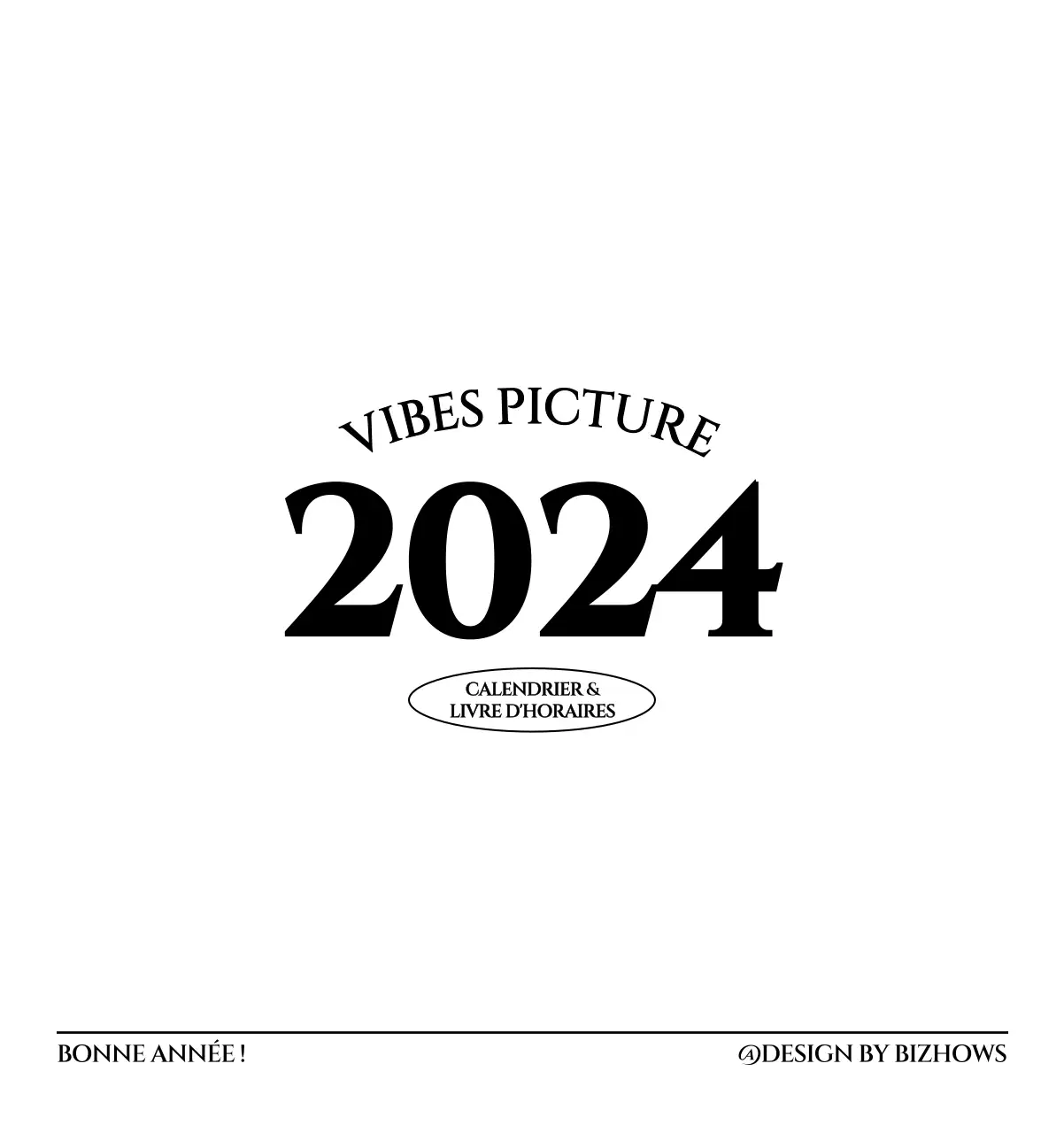 Calendrier mural de style simple avec concept de photographie de voyage émotionnelle en noir et blanc