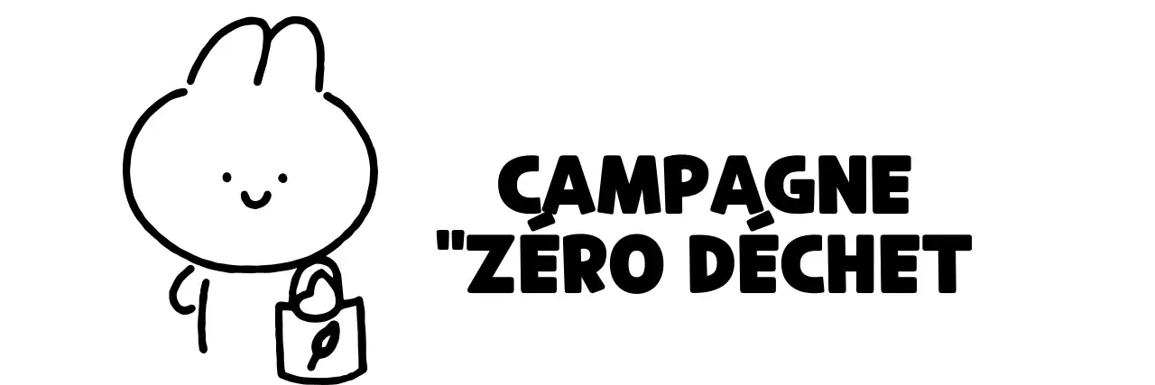 Une campagne zéro déchet avec une jolie illustration de lapin dessinée à la main
