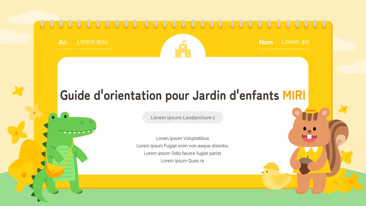Présentation de l'orientation préscolaire jaune et orange