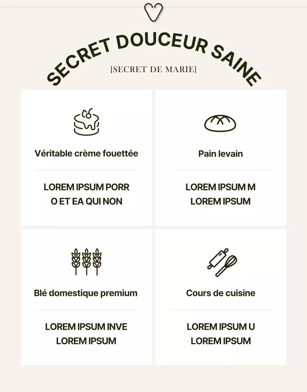 Promouvoir un événement de boulangerie moderne en noir et beige