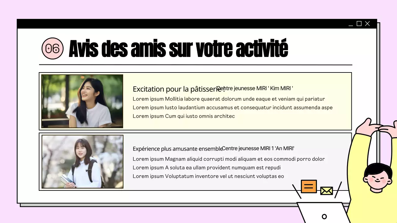 Un tour d'horizon des activités dans les centres municipaux jaunes dans la présentation