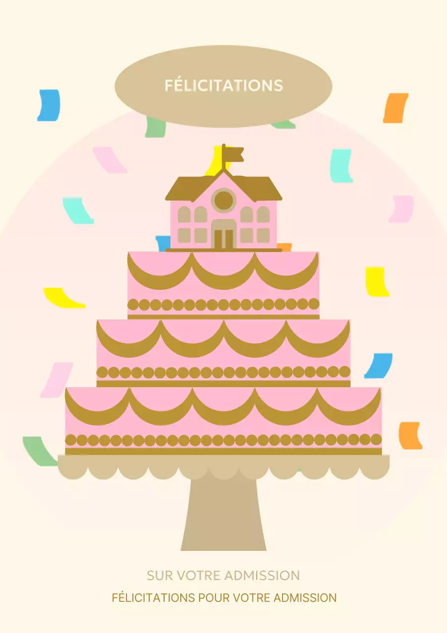 Un joli billet de rentrée scolaire en beige et rose