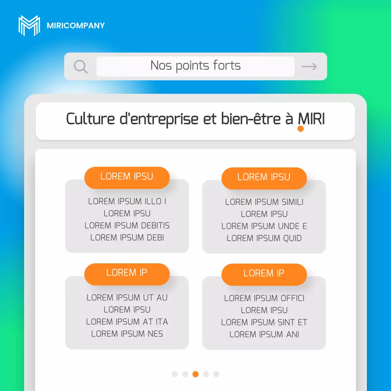 Un simple livre de présentation d'entreprise bleu et fluorescent