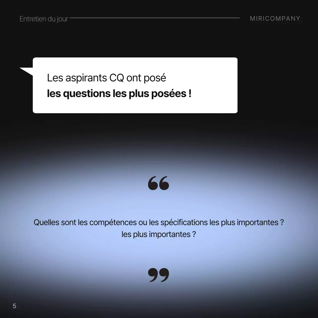 Informations minimales sur l'entretien d'embauche en bleu clair et noir