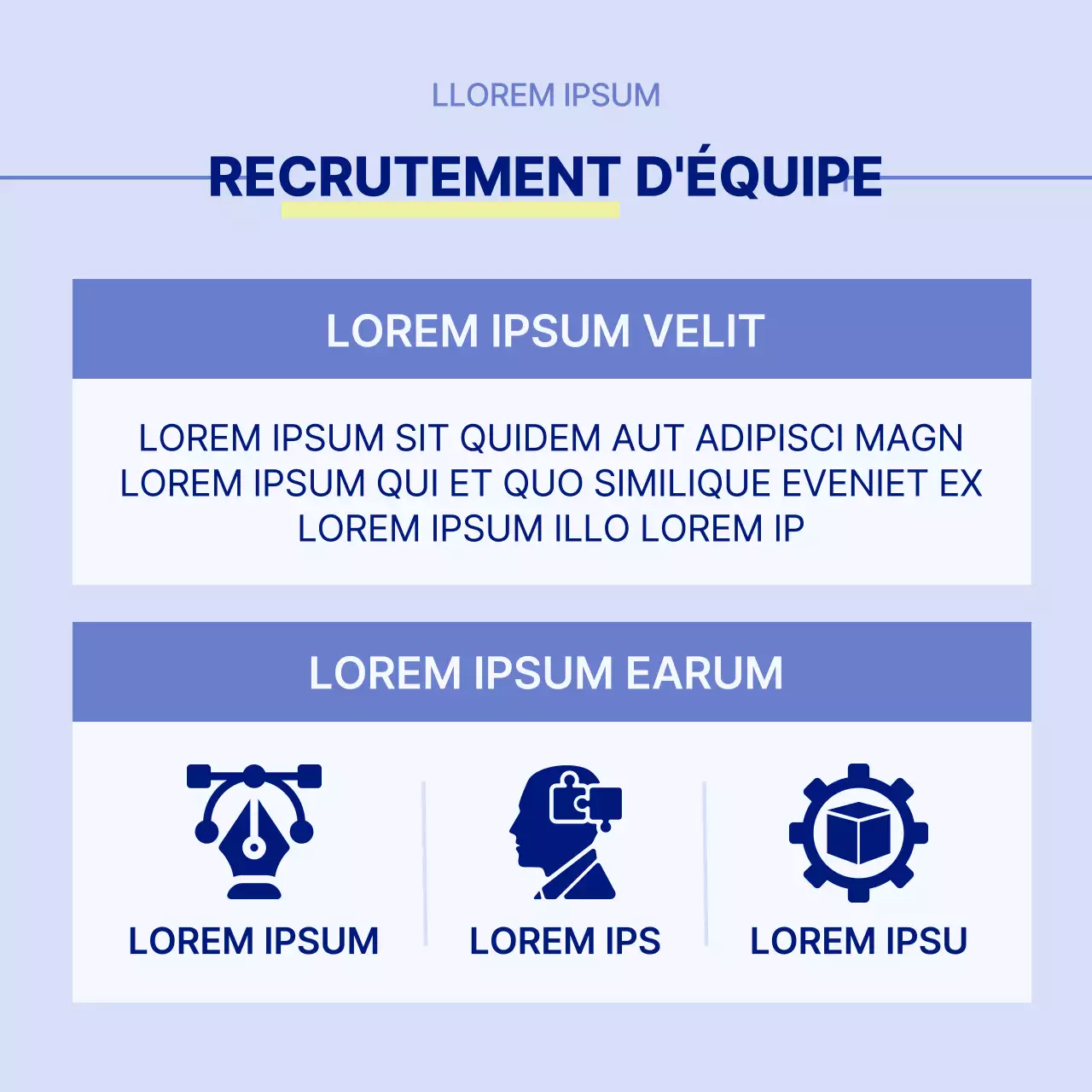 Les emplois simples en bleu