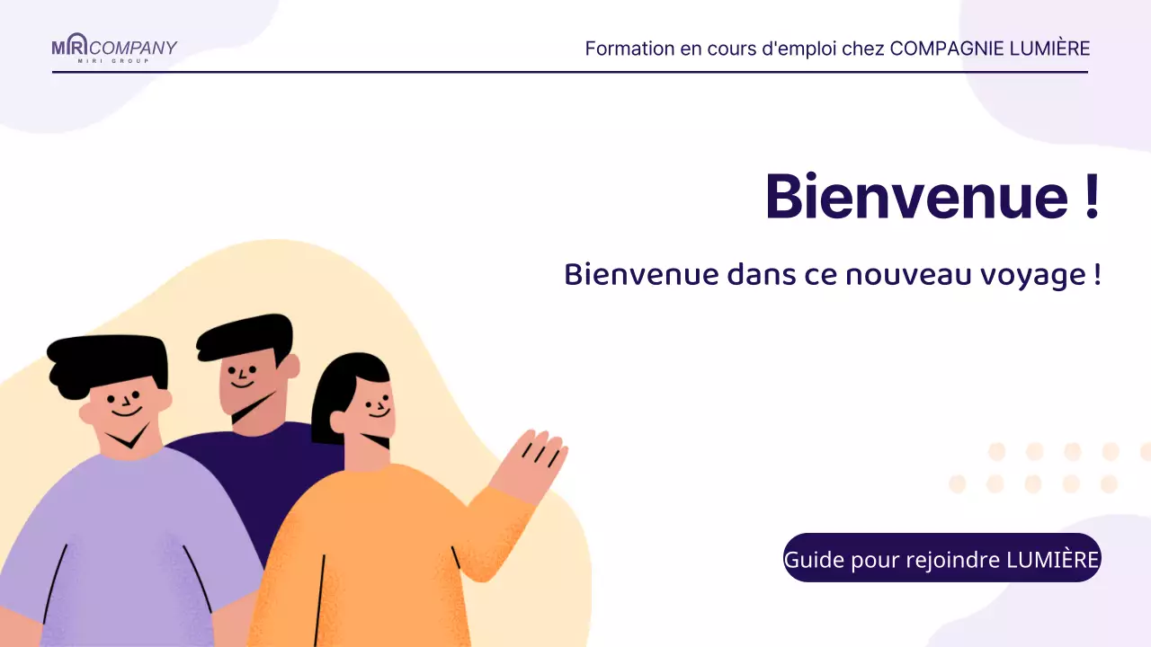 Un simple guide de formation RH en mauve et orange