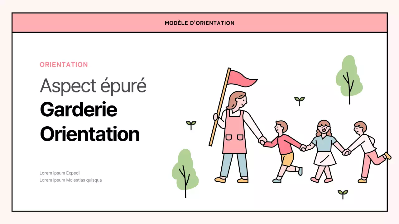 Une simple lettre d'orientation pour la garderie, rose et vert lime