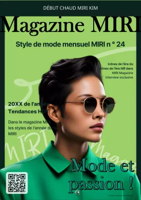 Couverture de magazine de mode luxueux sur fond chartreuse