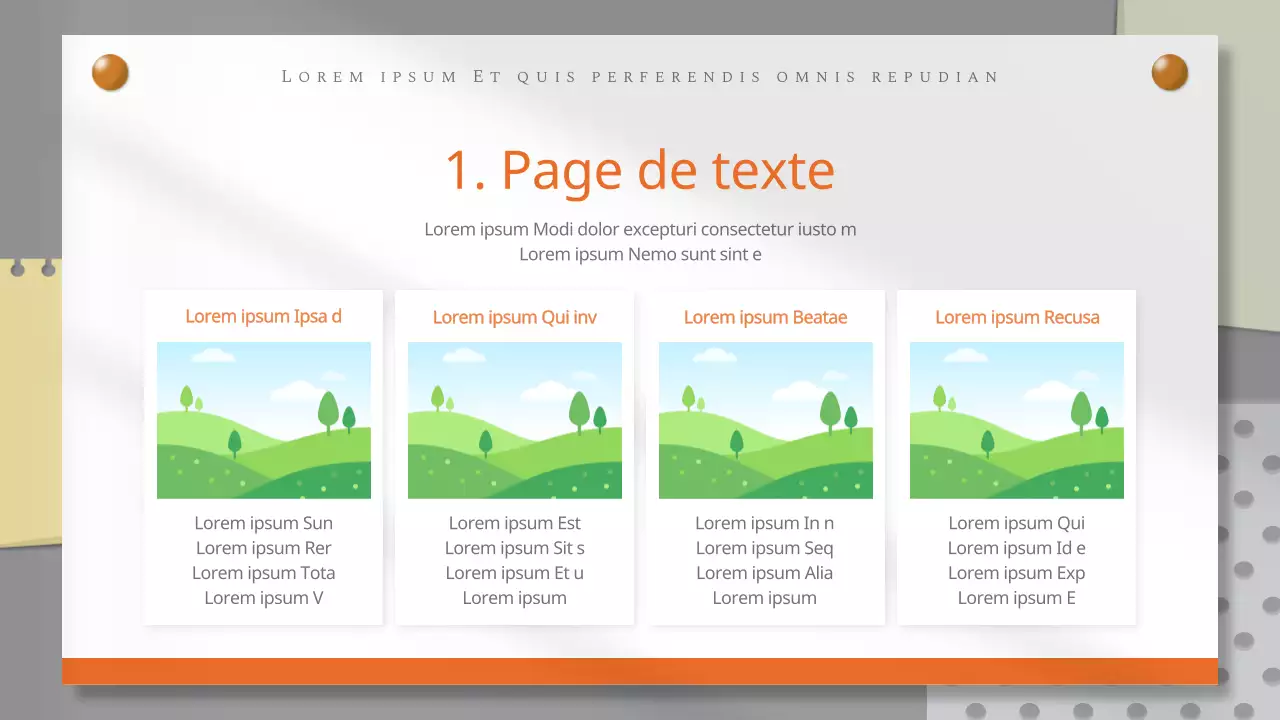Une introduction sur fond simple d'orange et de gris