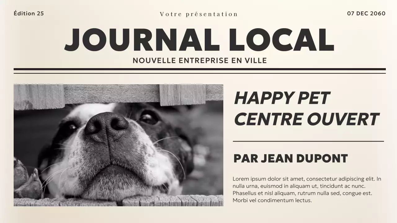 Thème d'actualité vintage noir et beige Business Material