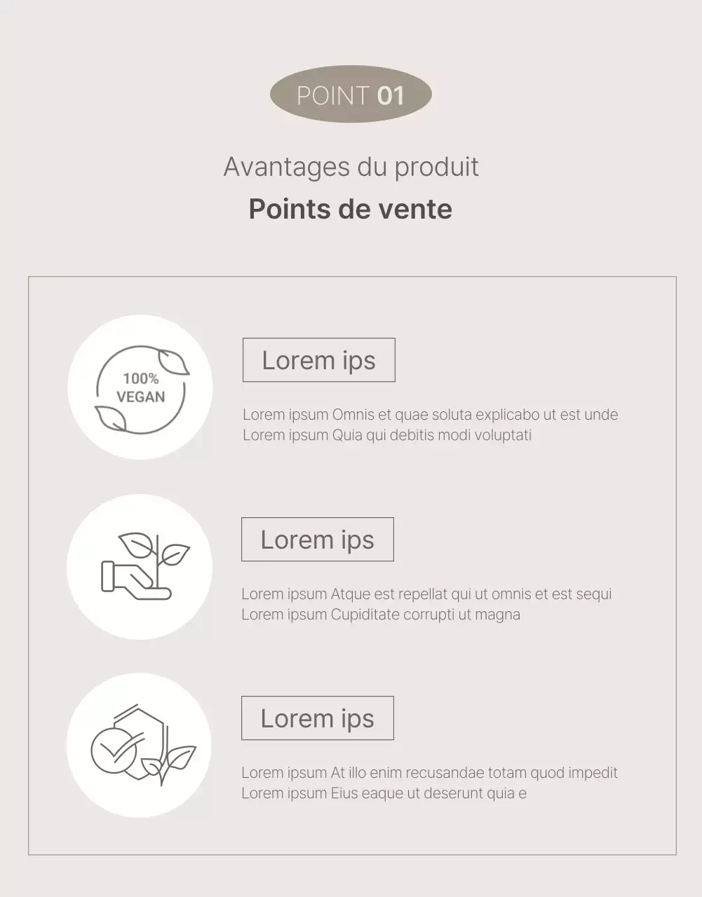 Promouvoir un produit simple dans les tons beige et marron