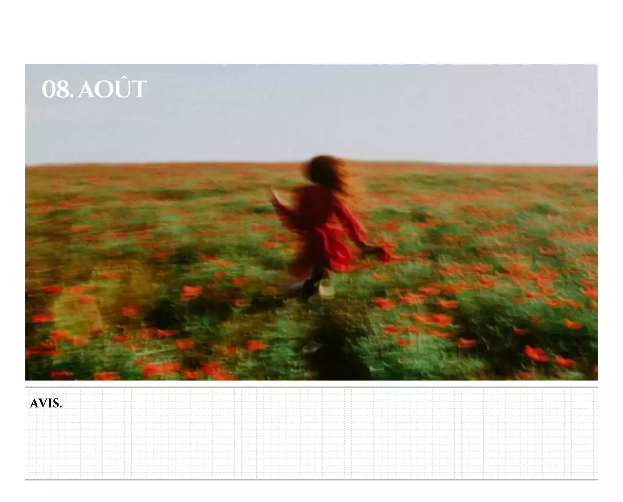 Calendrier mural de style simple avec concept de photographie de voyage émotionnelle en noir et blanc