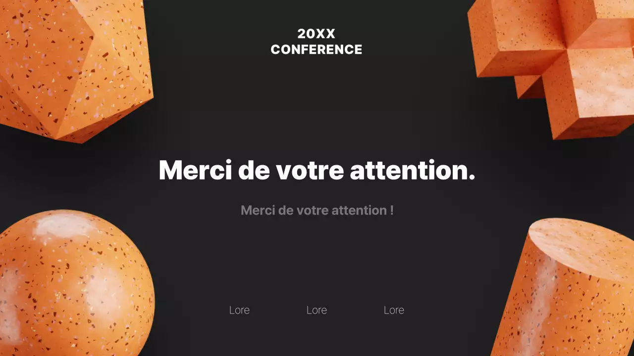 Un prospectus de conférence moderne en noir et orange