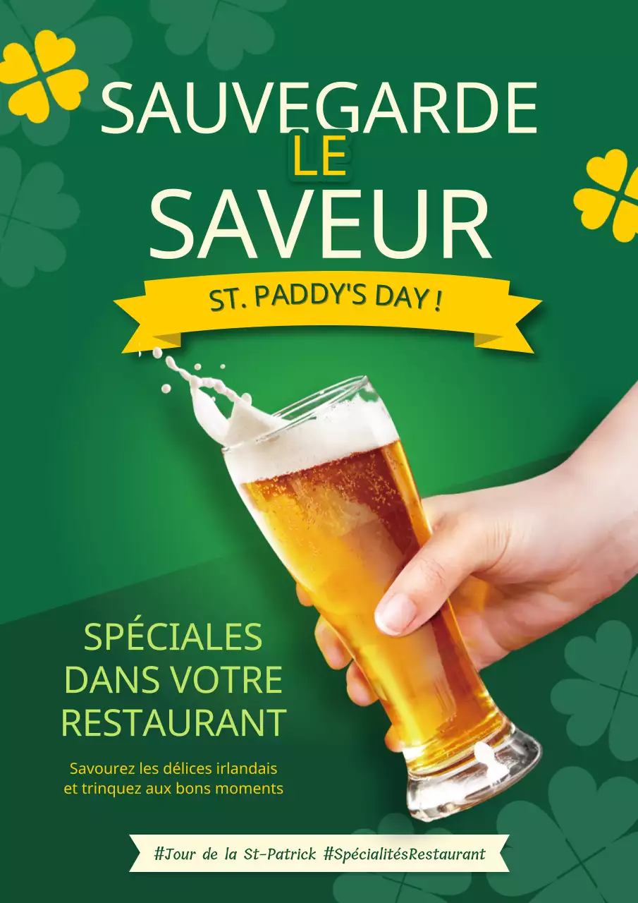 Vert et jaune Tendance St. Patrick Day Promotionnel
