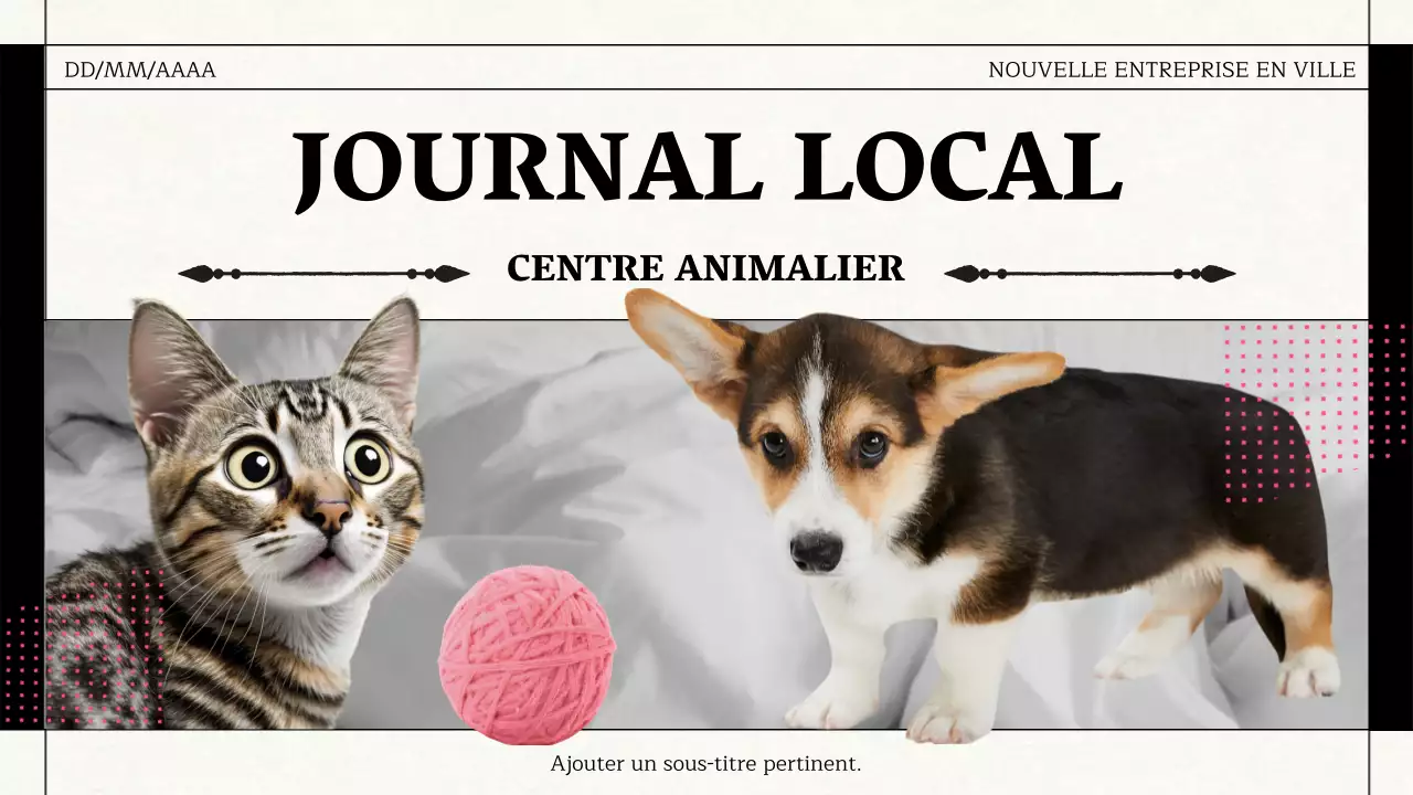 Matériel d'affaires sur le thème du journal en noir et rose