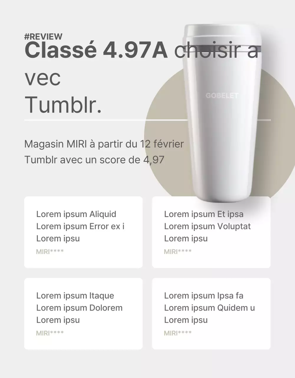 Promouvoir un tumblr simple en gris et beige