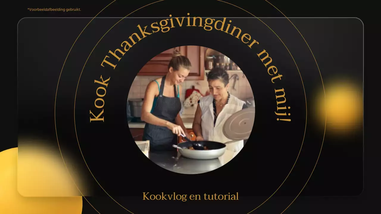 Zwart en geel modern Thanksgiving-diner recept