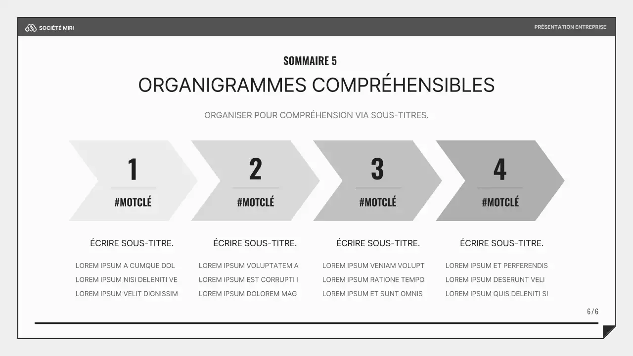 Une présentation commerciale simple en noir et bleu clair