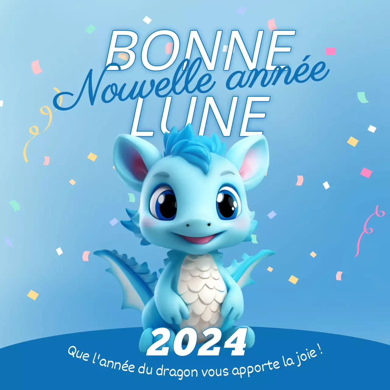 Annonces tendance pour le Nouvel An en bleu clair