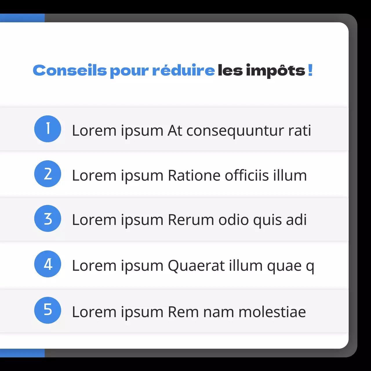 La comptabilité fiscale mise en évidence en noir et bleu