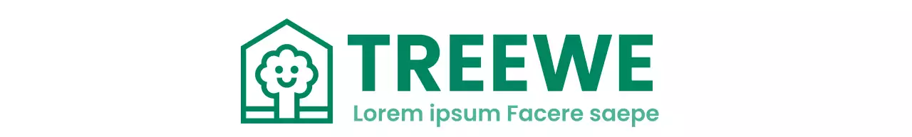 Conception de couleurs d'entreprise de meubles avec logo de marque représentant un arbre à l'intérieur d'une maison