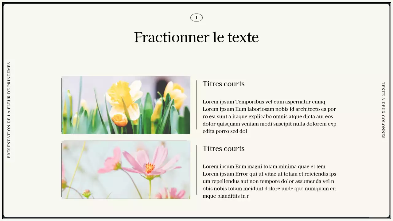Fleurs printanières vintage dans une proposition de design ivoire