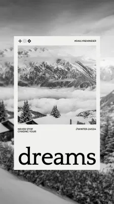 Anúncio de motivação minimalista preta no Instagram