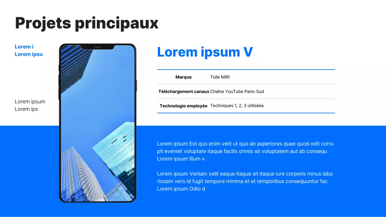 Portefeuille de carrière simple sur fond bleu